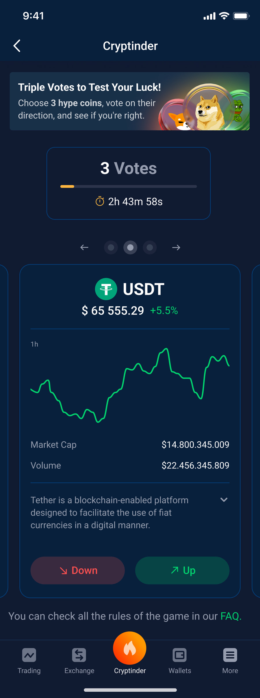 Fig. 06 — Voting: four hours to place your stake across coins